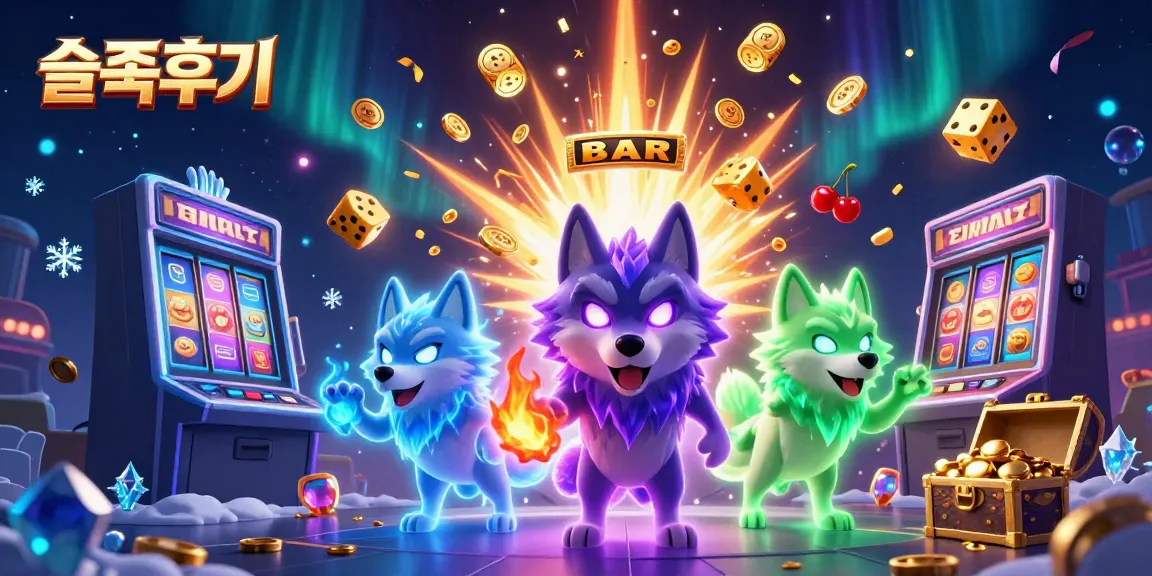 Experience thrilling moments in slots with vibrant action featuring 슬롯후기 and captivating ghostly wolves.