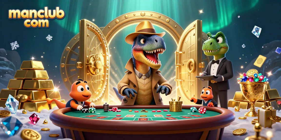 Experience high-stakes gaming at manclub com with a velociraptor card counter at a blackjack table.