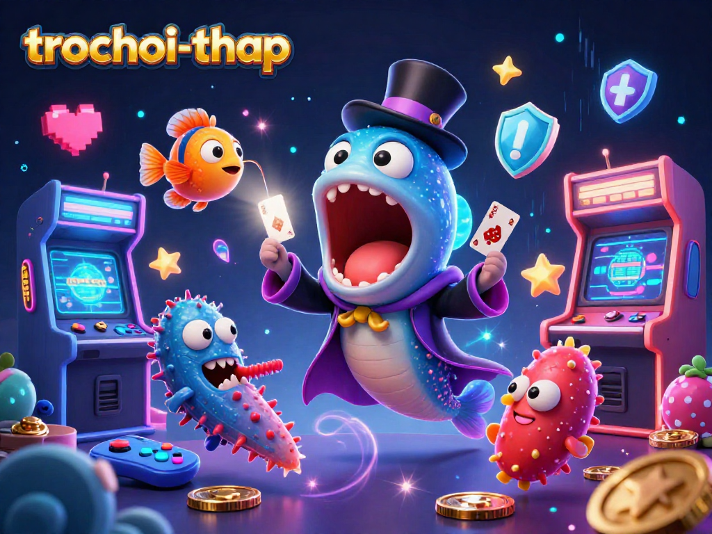 Engage with trochoi-thap's enchanting casino scene featuring magical deep-sea characters in a game-filled wonderland.