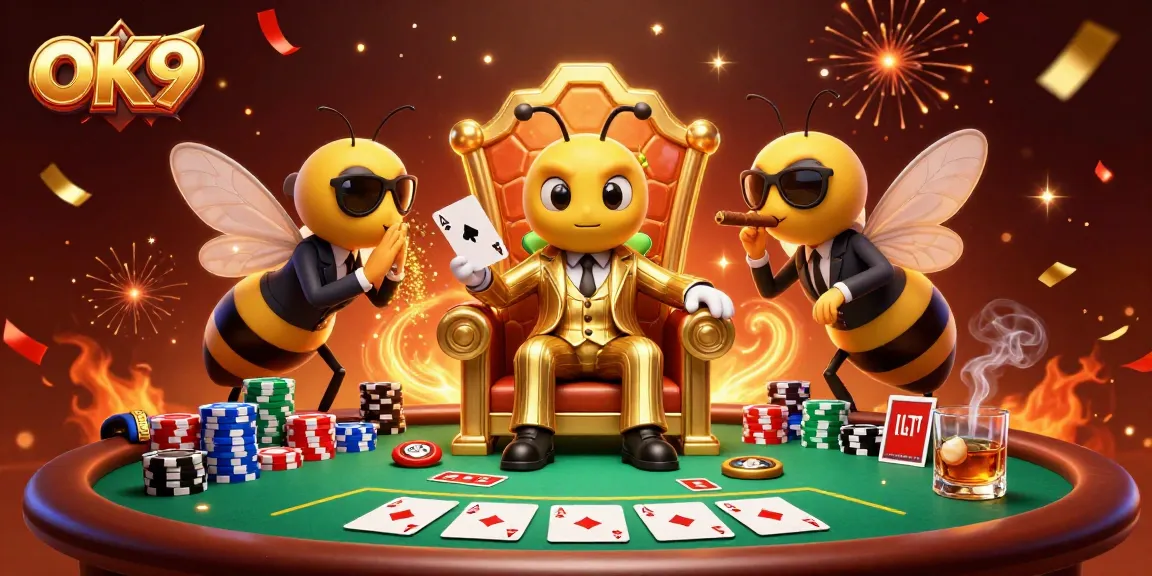 Engage with the OK9 online casino featuring vibrant characters and high-stakes poker action.