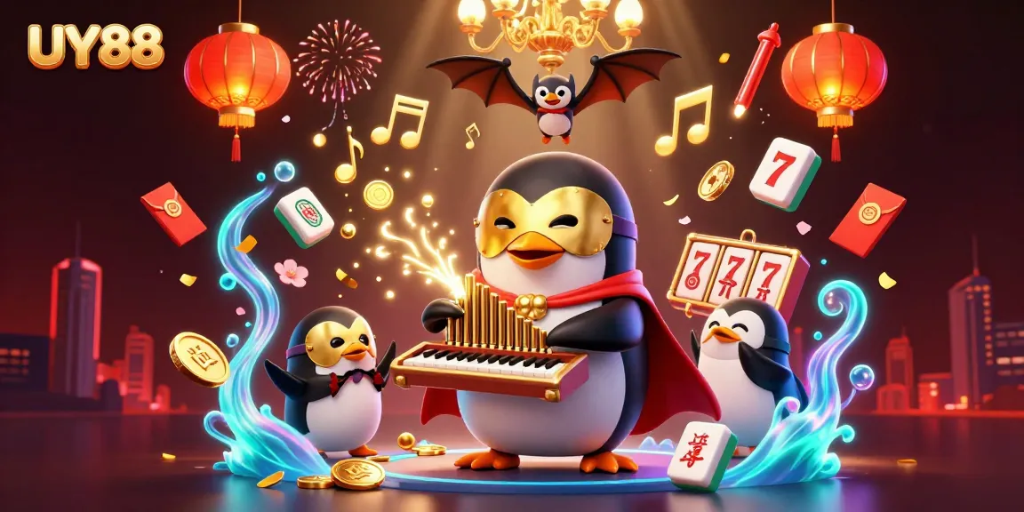 Experience excitement at UY88 with a vibrant 3D casino illustration featuring games and rich visuals.