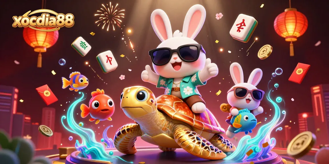 Xocdia88 offers thrilling online casino gaming with playful characters in a vibrant underwater scene.