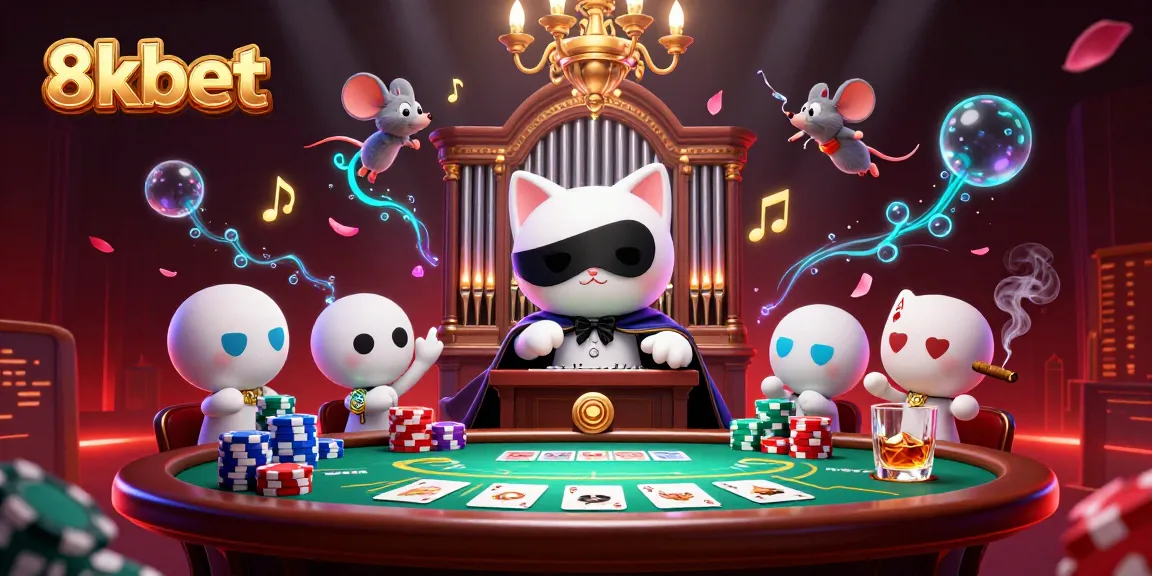 Engage in thrilling gameplay with 8xbet featuring charismatic casino characters and vibrant poker elements.