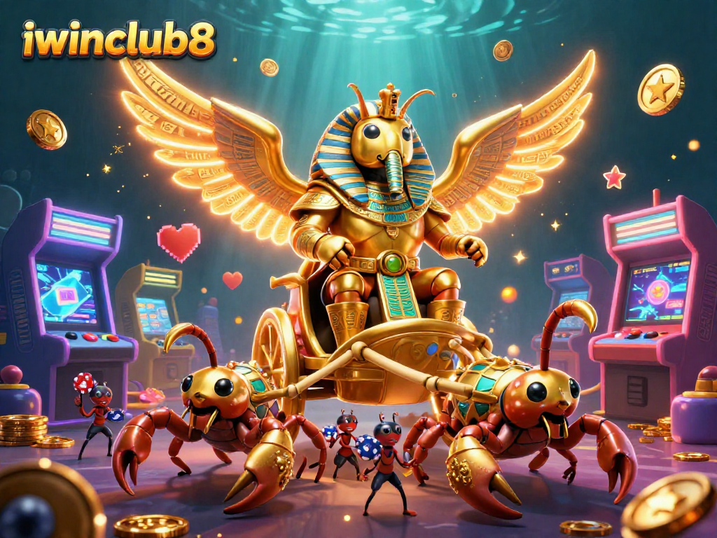 Engage with iwinclub8's thrilling 3D casino adventure featuring whimsical characters and arcade games.
