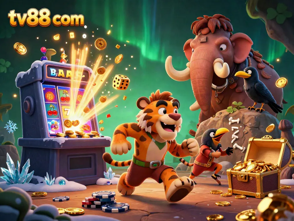Engage with thrilling casino games at tv88 com, featuring vibrant 3D characters and exciting slot machines.