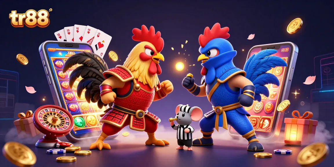 Engage with tr88 by enjoying thrilling rooster battles amidst vibrant casino elements.