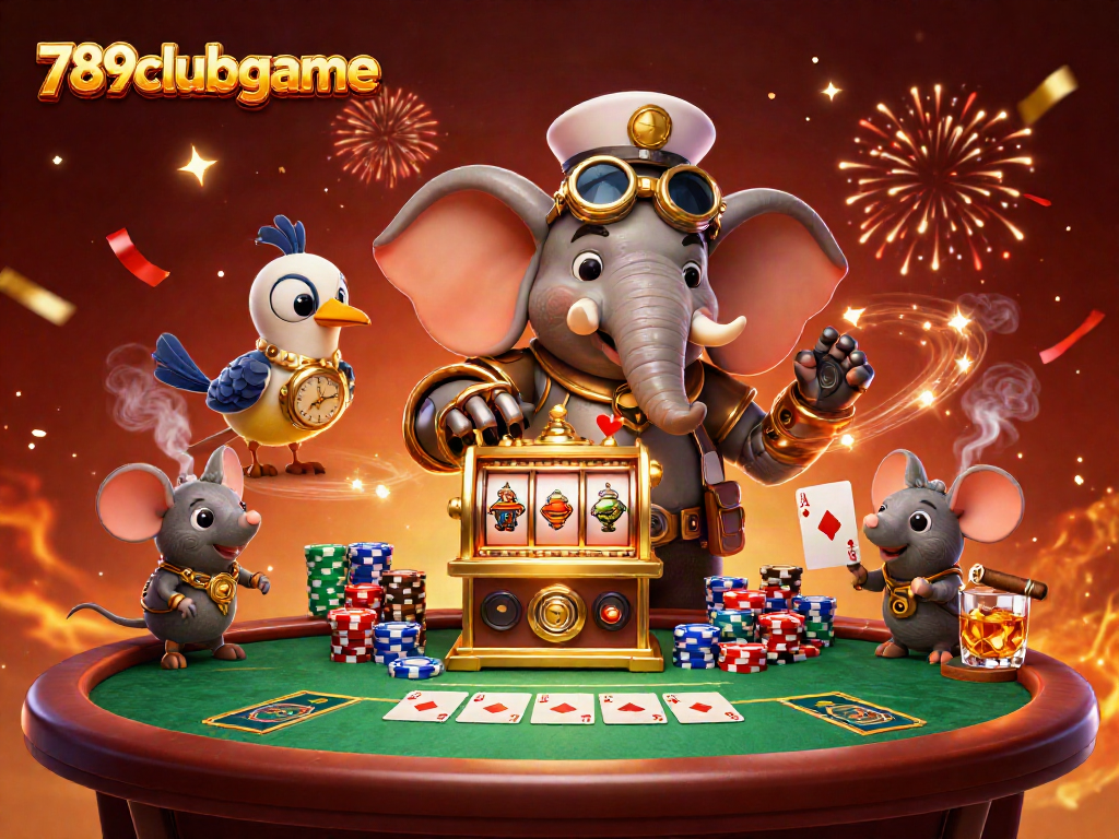 Engage with thrilling gameplay at 789clubgame with a colorful steampunk casino scene.