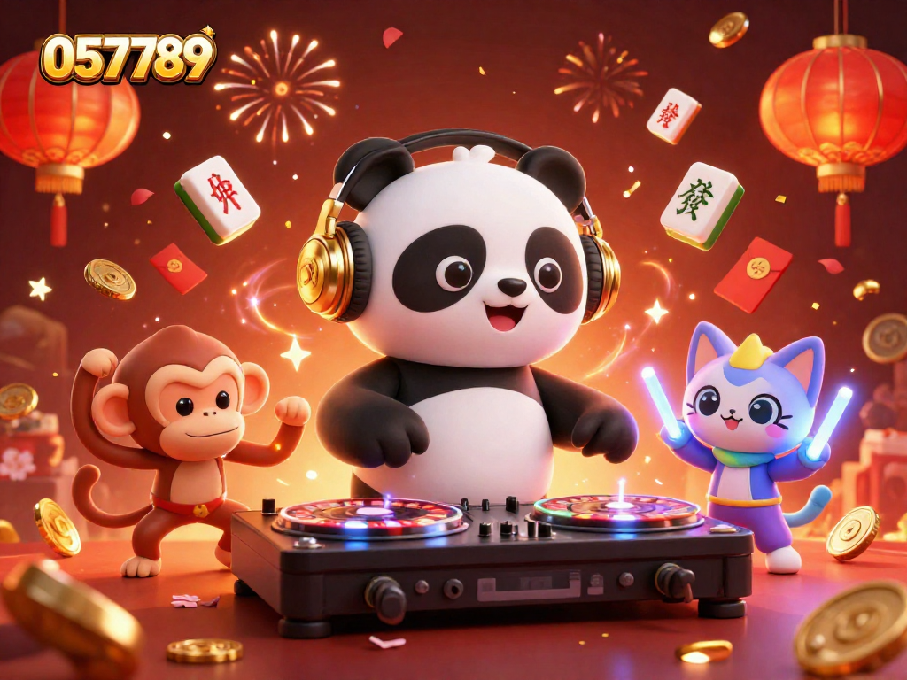 Join the fun at 057789 casino with a DJ panda, a breakdancing monkey, and a glow-stick kitten.