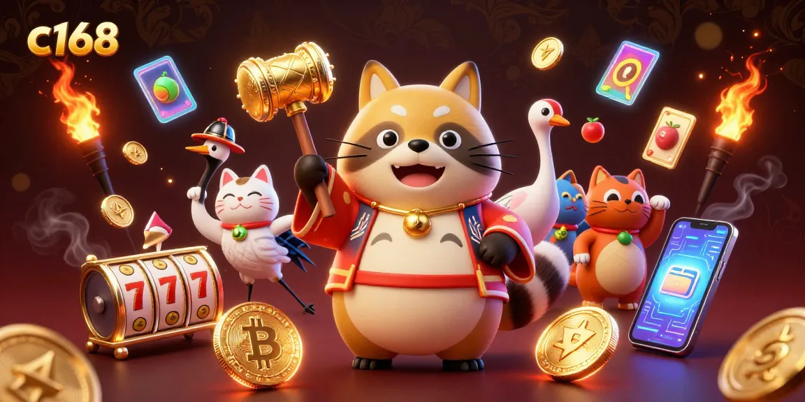 Experience fun and excitement at c168 with lucky tanuki and vibrant game elements.