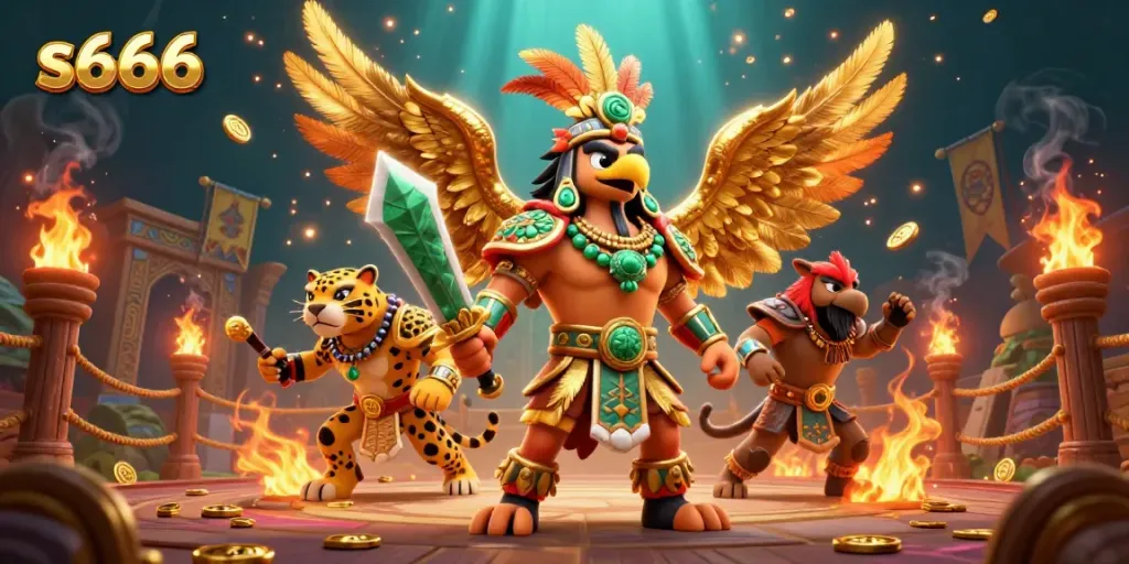 S666 engages players with vibrant visuals of a legendary casino battleground.