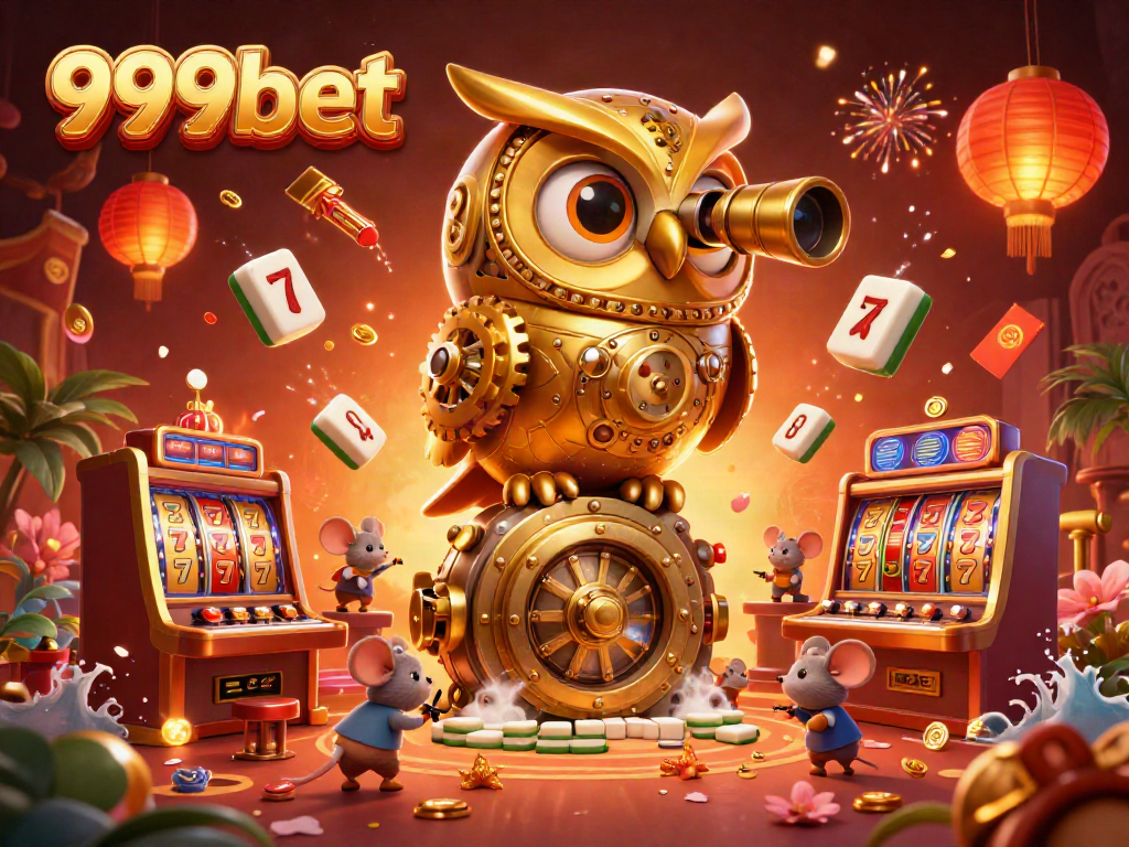Experience the excitement of 999bet with a dynamic casino scene featuring vibrant characters and gaming elements.