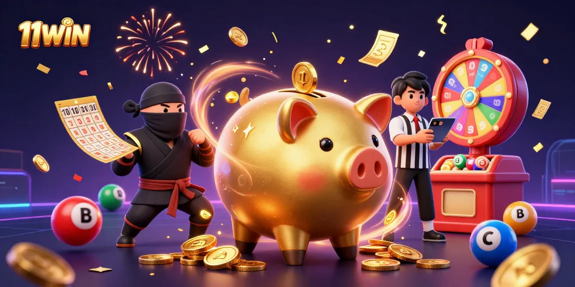 Experience exciting wins with 11WIN's vibrant casino scene featuring animated elements and dynamic characters.