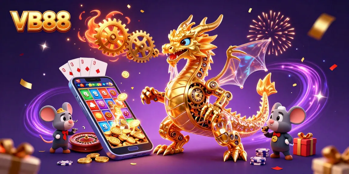 Join the excitement at VB88 with a golden dragon and interactive casino games