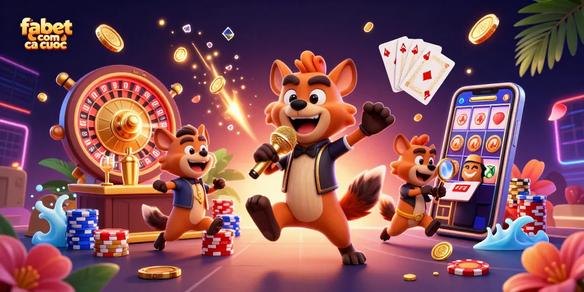 Experience fabet com ca cuoc with lively hyenas at a vibrant comedy casino club, featuring engaging gaming elements.