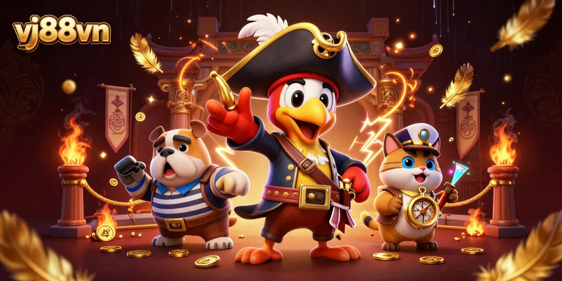 Experience exciting gameplay with vj88vn in a vibrant pirate-themed casino scene.