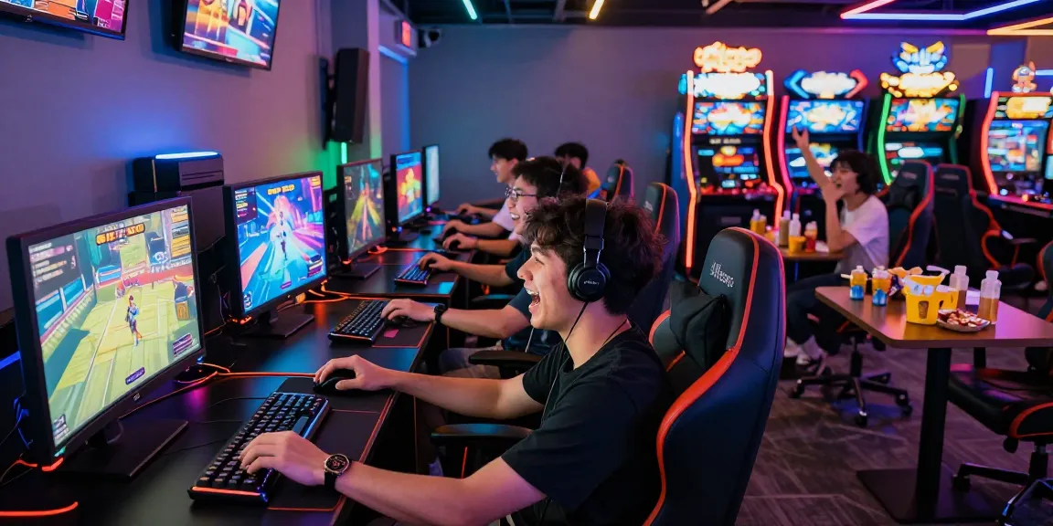 Players enjoying Slot7000 gaming experience in a vibrant, dynamic setting.