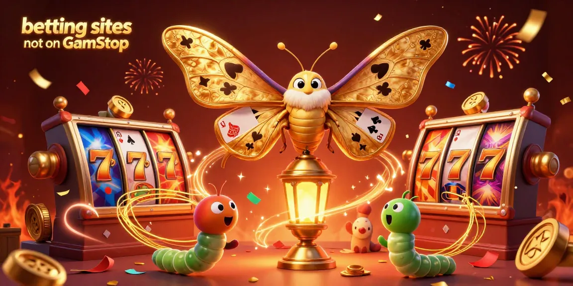Engage with leading betting sites not on GamStop through a vibrant casino-themed illustration.