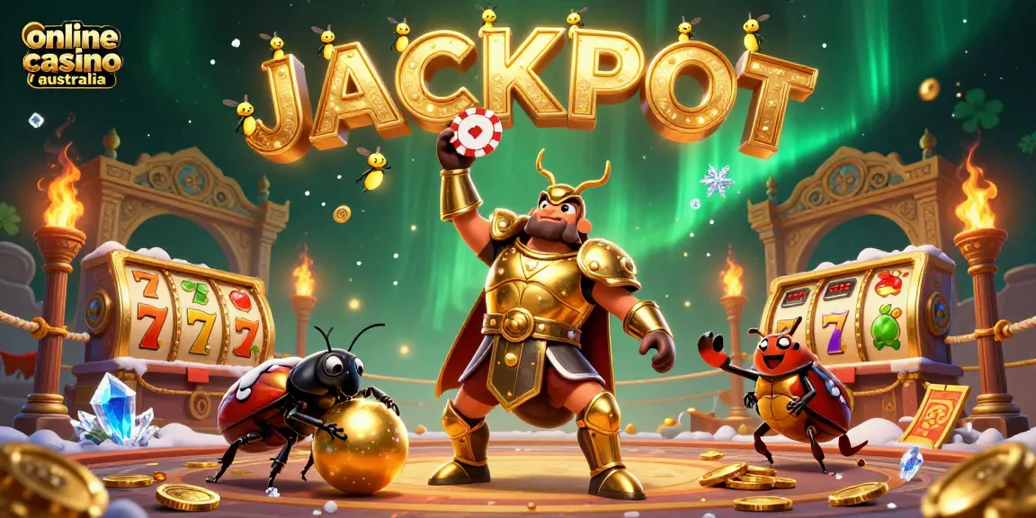 Engage with thrilling moments at the online casino Australia featuring vibrant characters cheering JACKPOT!