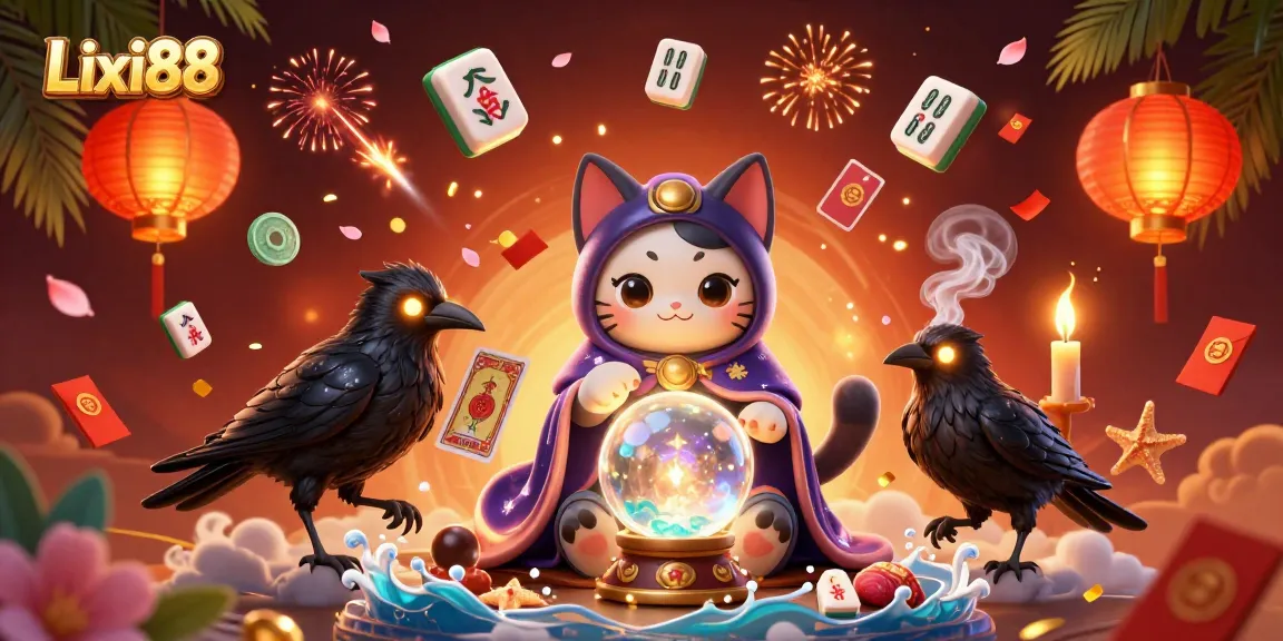 Experience the magic of Lixi88 with vibrant, dynamic casino-themed elements in a magical scene.